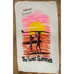 Vintage Hollywood Florida Souvenir Long summer Surfing Surf Beach Towel Sunset